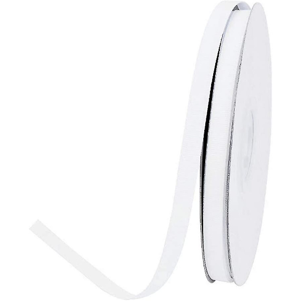 3/8 tommer Hvid Grosgrain Bånd 50 Yards Per Rulle Til Håndværk Sløjfe Maker Kranse Gaveindpakning Hårpynt Bryllup Fødselsdag
