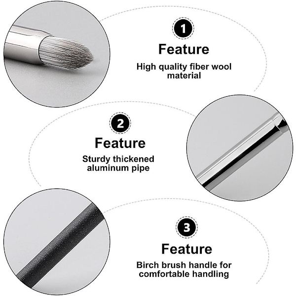 Dobbelt-endet Concealer Børste, Lavet af Fiberhår, Aluminiumsrør, Birkemaling, Let at Bruge