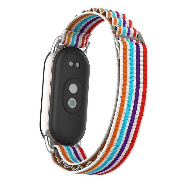 Watch för Xiaomi Smart Band 8 Nylon med silverkontakt Colorful