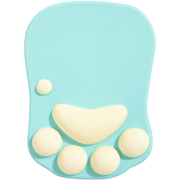 Musematte med håndleddsstøtte. Ergonomisk musematte. Kawaii kattemusematte. Silikon gel musematte. Sklisikker base.