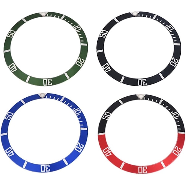 Sonew Keramisk Urtavla Insats Nummer Markeringar Armbandsur Loop Ersättning Klassisk Ring Armband (Grön)