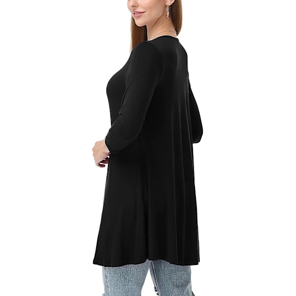 Plus Size Toppe til Ascergery Kvinder 3/4 Ærme Skjorter Tunika Toppe Løs Pasform Basic Dame