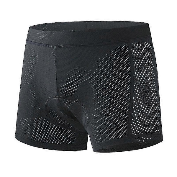 Männs Cykelunderkläder Shorts 5D Vadderad Gel, MTB Cykelshorts Byxor med Andningsbart Black XL