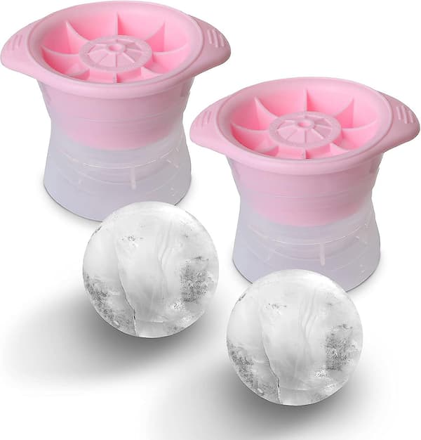 Kugle Isforme 2,5 Tommer Store Isterningbakker Sæt Med 2 (pink)