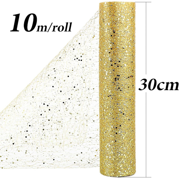 Sparkle Tyl Rulle Glitter Pailletstof Bånd Til Håndværk