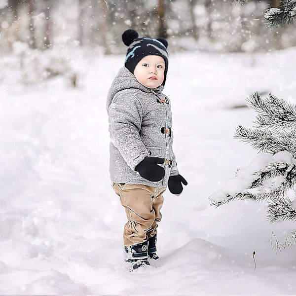 Barnmössa Vantar Set. Småbarn Termisk Mössa Handskar Set Vinter Varma Stickade Present