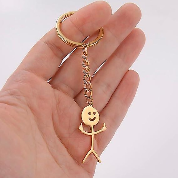 Smiley Face Figurine Teckenspråk Finger Nyckelring Söt trendväska Bilnyckelhänge Par Presentnyckelring