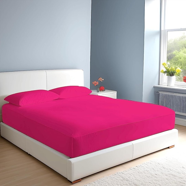 100 % egyptisk bomull 10\"/25 cm djupa lakan - enkel - dubbel - king - super king Fuschia Super King