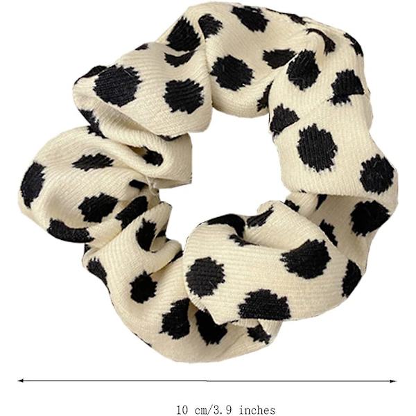 Leopardikuvioiset hiusdonitsit, eläinkuvioiset donitsit, 3 kpl poninhäntäpidikkeitä White  Black dot