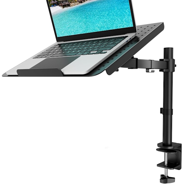 Laptopbord, skrivbordsfäste för 1 bärbar dator, helt justerbar, 22 lbs kapacitet med ventilerad kylplattform