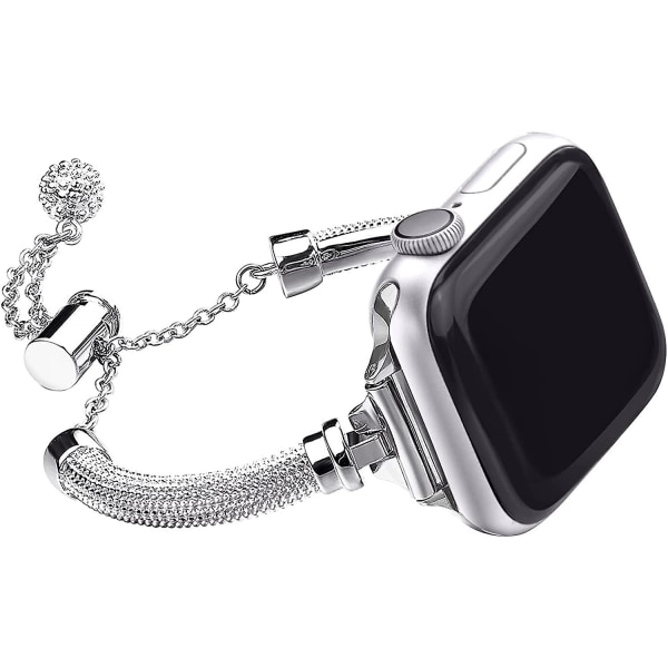 Band kompatibelt med Apple Watch Band 38 mm 40 mm 41 mm 42 mm 44 mm 45 mm för kvinnor, dressat metallarmband för Iwatch Series 7 Se 6 5 4 3 2 1