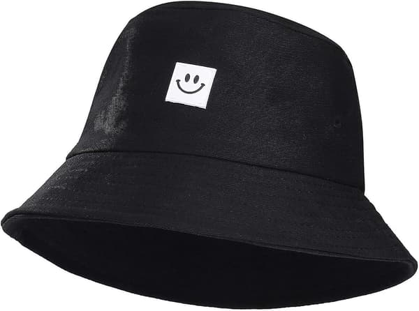 Fiskehat Unisex Foldbar Bomuld Bucket Hat Til Vandreture Camping Strand 62 Cm Sort, Sort