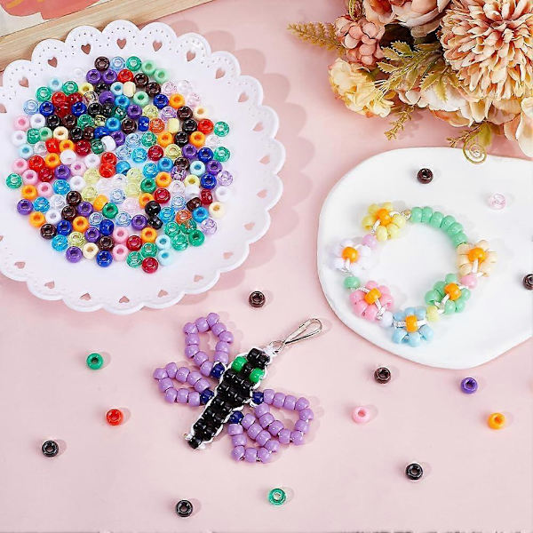 960 stk. Pony Perler 6x9mm Pony Perler Bulk Plastik Uigennemsigtige Pony Perler Farvede Gennemsigtige Pony Perler Farverige Røde Grønne Lilla Pink Hår Perler til Smykker