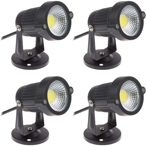 Set med 4 justerbara LED-strålkastare 5w 220v, utomhusbelysning (kall vit