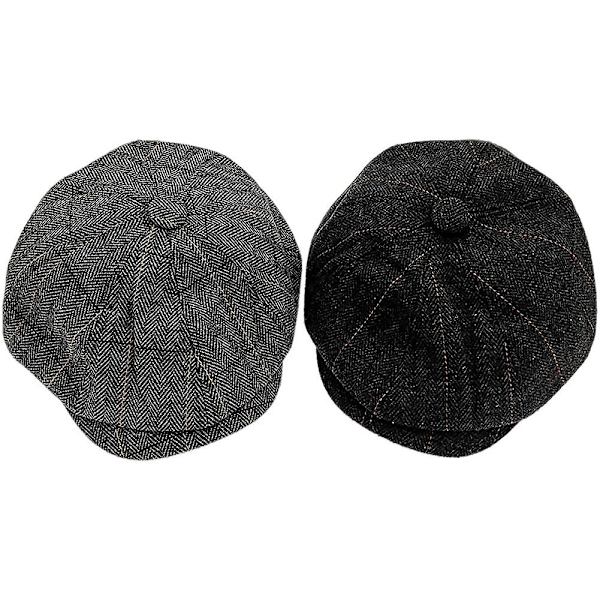 Newsboy Lakki Baker Boy Hattu Litteät Lakit Tweed Säädettävä Peaky Herringbone Kangaslakki Acsergery Lahja