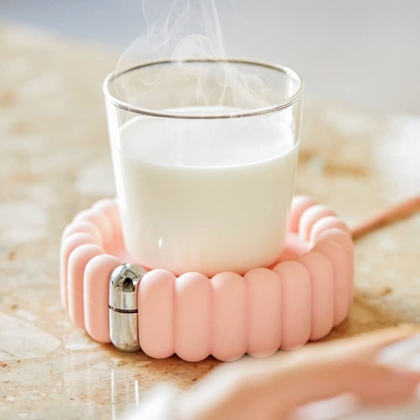Usb-uppvärmd underlägg 3 hastigheter Smart termostatisk hem kaffe mjölk te underlägg-rosa