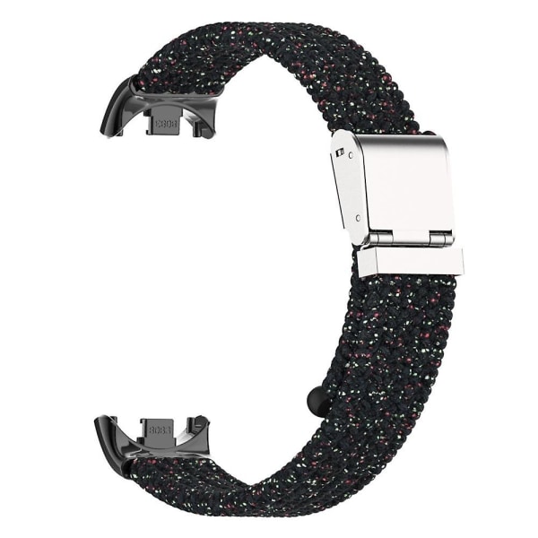 För Xiaomi Smart Band 8 flätat nylon watch Justerbart spänne elastiskt band Bright Black