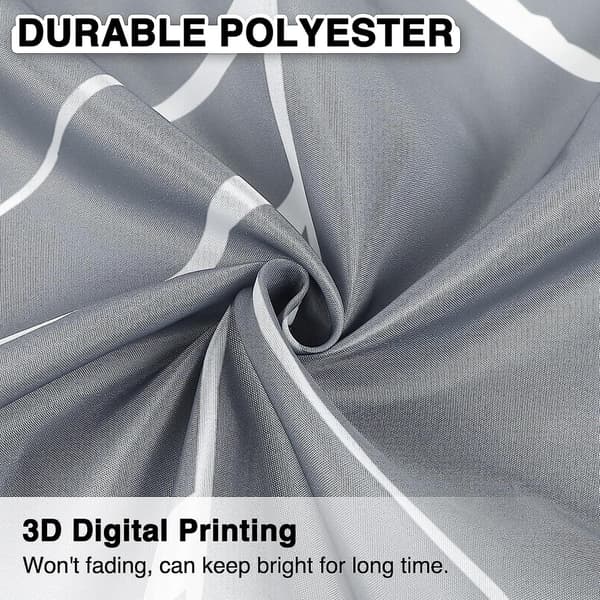 Duschdraperier, badrum duschdraperi med 12 krokar, vattentät polyester Grey Branch