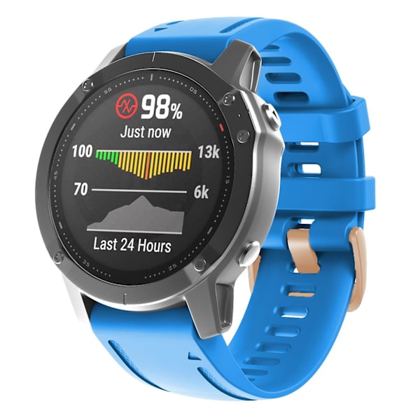 20 mm silikonersättningsarmband för Garmin Fenix 7S/6S Pro/5S Plus/Instinct 2S, roséguldfärgat spänne Sky Blue