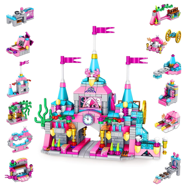 568 st Princess Castle Stem Construction Leksaker Set - Perfekt byggklossar för flickor i åldrarna 6-12 - Pedagogisk och rolig födelsedags-/julpresent!