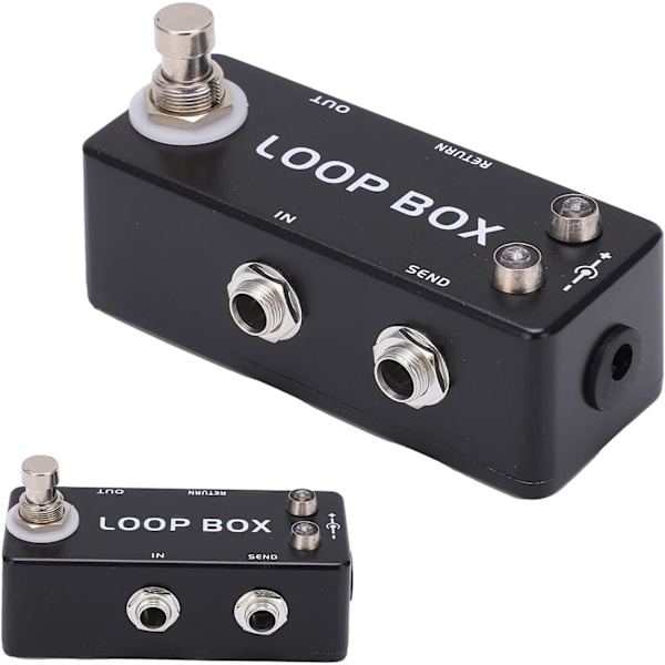 Gitarr Loop-effektpedal för elgitarr, svart, True Bypass, kanalval för elbas
