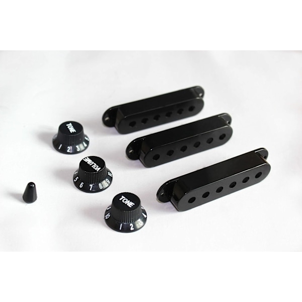48/50/52mm Pickup-kåpor med 5-vägs Switch-spets för Strat-gitarrbyte, Svart