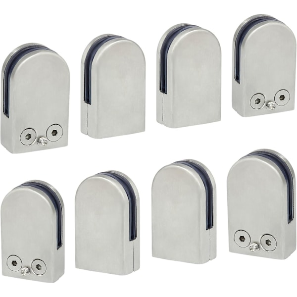 8 st (6-8 mm) Glasklämma Glasklämma 304 Rostfritt Stål Klämma Klämma Platt Klämma Ledstång Fönster Balustrad Justerbar Trapp Badrum