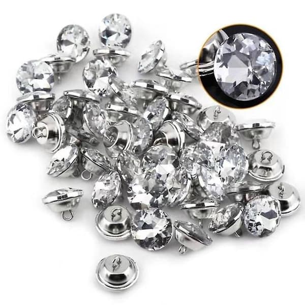 50 stk. 25 mm krystal knapper til sofa polstring, transparent rhinestone til møbel tilbehør til sofa og seng dekoration med