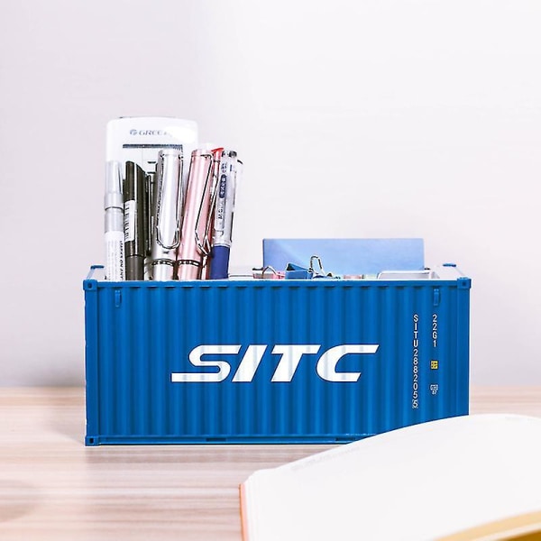 20ft Mini Shipping Container Modell Leksaker Last Container Maritimo Diecast Container Fartyg Box Pennhållare Kontorsgåvor Anpassad Logotyp SITC 30 Pen holder