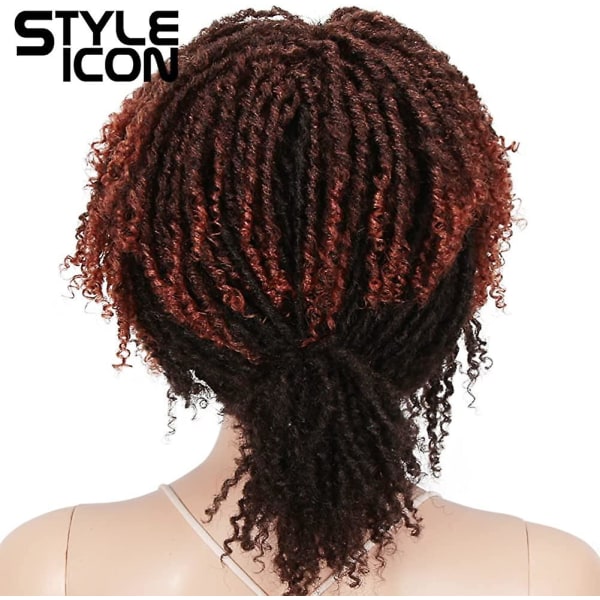 6\" Kort Dreadlock Parykk Twist Parykker For Acsergery Svarte Kvinner Ombre Rød Kort Krøllete Syntetiske Parykker Gave
