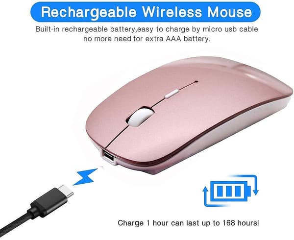 Bluetooth-mus, trådlös mus för Macbook Pro, Bluetooth-mus för bärbar dator Rose Gold