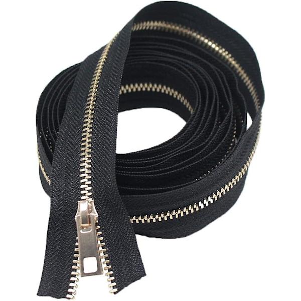 #3 Guld Metall Blixtlås Per Meter Bulk 5 Meter + 10 st Dragkedjor För Sömnad, Väskor, Handväskor, Plånböcker, Handväskor, Hantverk, Dekoration (Guld 5 Meter)