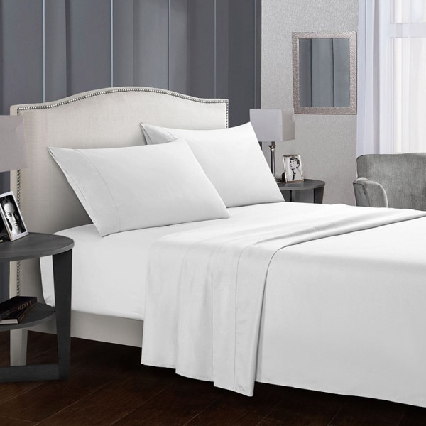 Hotel Luksus Sengetøj Størrelse, Trådtæthed Dyb Lomme, Tætsiddende, Blød Sprød, Hotelkvalitets Sengetøj & Pudebetræk, Satinvævning white FULL