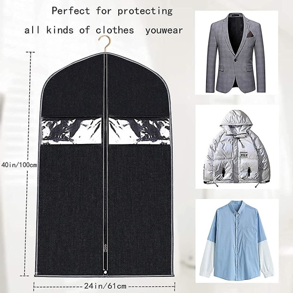Kostymbärare för män, kostymväskor Klädväskor med Acsergery Transparent Transparent fönster Kostympresent