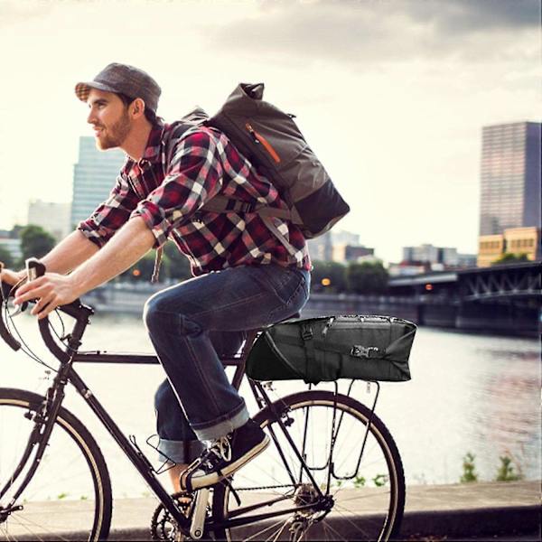 Cykel Sædetaske Landevejscykel Sædepakke 11L Under Sæde Cykel Bagtasker med Reflekterende Striber til Mountainbike Landevejscykler Sort