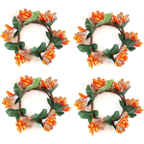 Blomsterkrans Servietringholdere, Efterårs Servietringe (4 stk.)