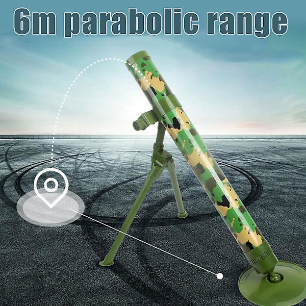 Skum Morter Launcher med Måltavle & 3 x Bløde Simulationsraketter til Børn Justerbar Skudvinkel Rækkevidde op til 6 meter. A