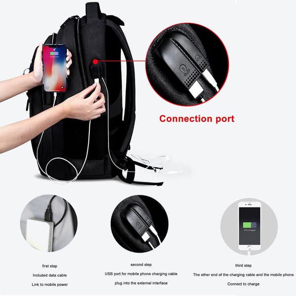 Ny Ankomst Stor Kapacitet Ryggsäck Män Laptop Ryggsäckar Oxford Svart Solid High School Student Väskor Black