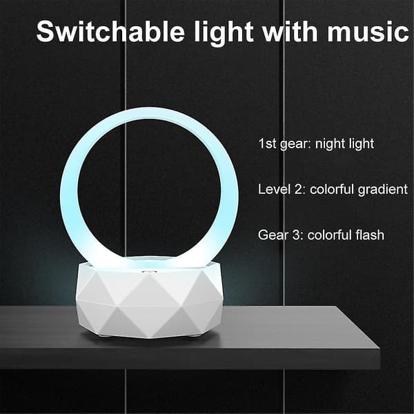 Trådløse Bluetooth Højttalere LED Lys Højttaler Bluetooth 5.0 Med LED Lys Tilstande Til Smartphone, Computer White
