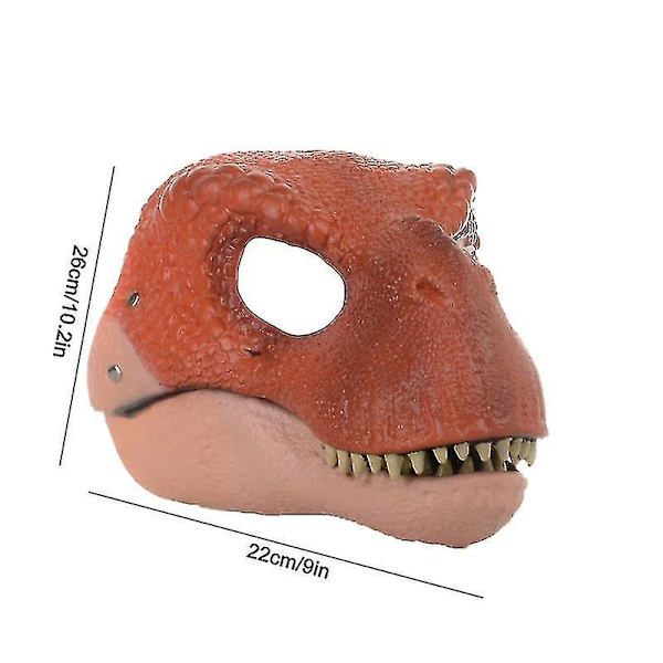Verinen eläinnaamio Pelottava Tyrannosaurus Rex Dinosaurusnaamio Käärmeen suu Halloween Lateksi Godzilla Päänsuojus Brown