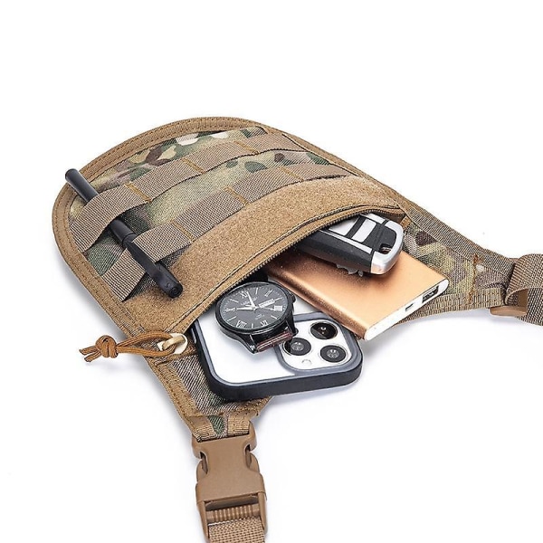 Sling Bag Axelväska Polyester Dolt hölster med resår i midjan för utomhusresor jakt Camouflage Black
