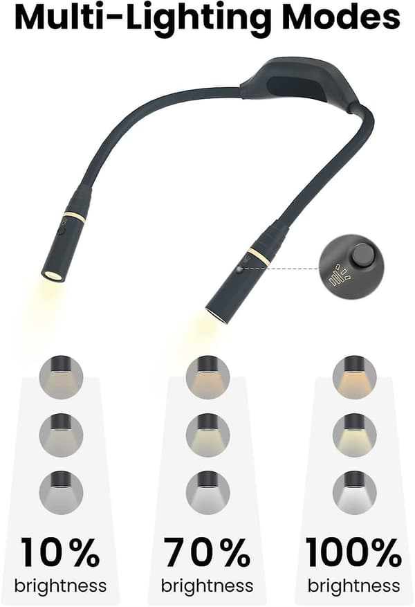 LED Leselys for Nakke, Boklys