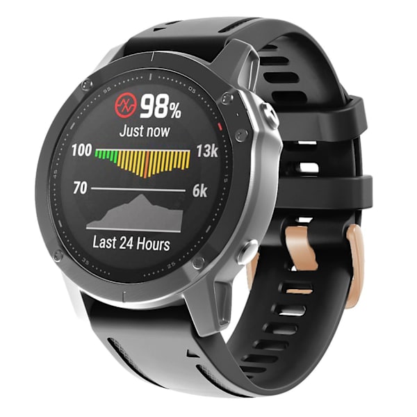 20 mm silikonersättningsarmband för Garmin Fenix 7S/6S Pro/5S Plus/Instinct 2S, roséguldfärgat spänne Black