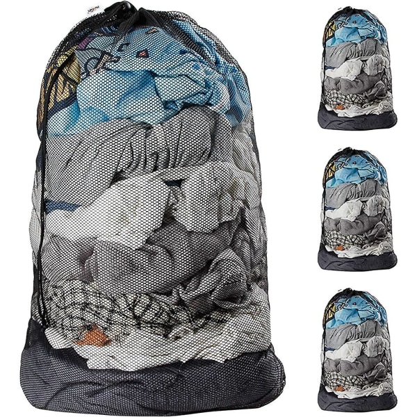 Vaskeposer i netting med snøring, 24\" X 36\" ekstra store vaskeposer med stropper