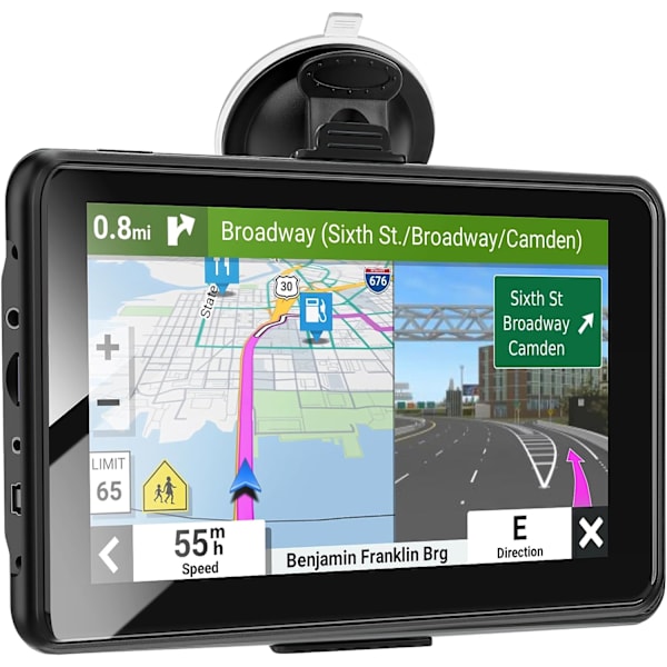 2023 Nyaste GPS-navigering för lastbil, 7 tum 2.5D-skärm, kommersiella förare Semi Truck GPS World Map Navigation System 8GB 256M