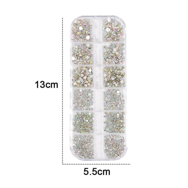 Nagelkonst Rhinestones runda kristaller glas flatback för DIY smyckestillverkning Style 6