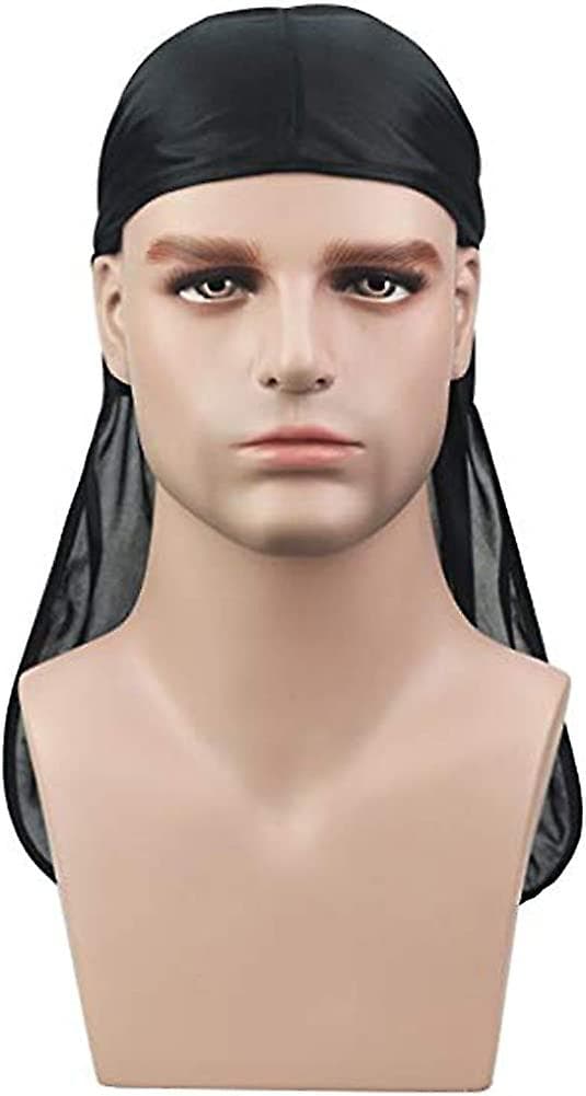 Satin Silke Hode Wrap Durag Lang Hale Beanies For Acsergery Menn Kvinner Hodeplagg Lue 2 stk Gave