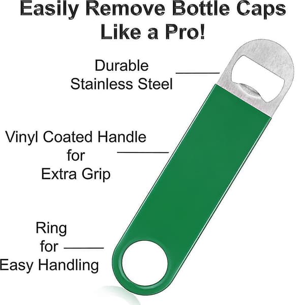 Flat Flaskeåpner - Flaskeåpner For Bartender - Ølflaskeåpner - Vinyl Green
