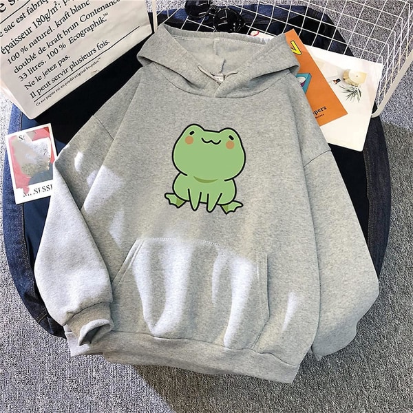 Dam Acsergery Frog Huvtröja Huvtröja Höst Vinter Varm Jumper Ytterkläder Långärmad present