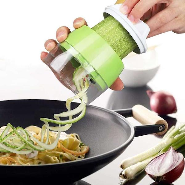 3-i-1 Håndholdt Grønnsaksspiralizer Grønnsakskutter Zucchini Spaghetti Justerbar Håndholdt Spiralizer For Salat Frukt Grønnsaker